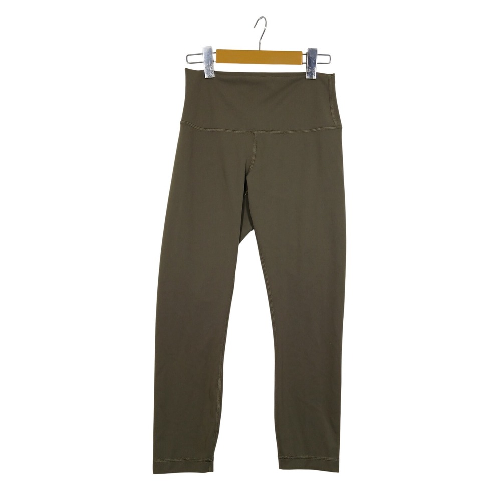 Lululemon Align High-Rise Crop 21 Olive Green Nulu Leggings Size 8 W6BNFS